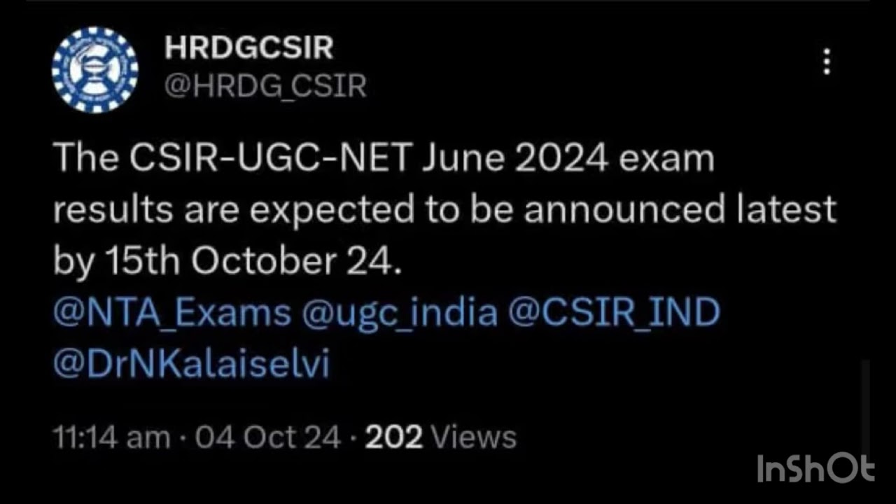 Official Announcement by CSIR NTA | CSIR HRDG Updates |  CSIR NET July 2024 Results Dates
