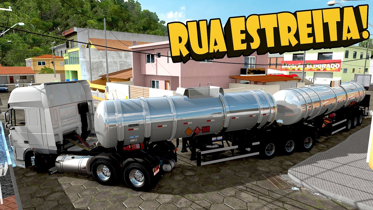 MANOBRA DIFICIL NA GARAGEM - SIMULANDO AO MAXIMO - DAF NO TANQUE 9 EIXOS - ETS 2 MODS BR