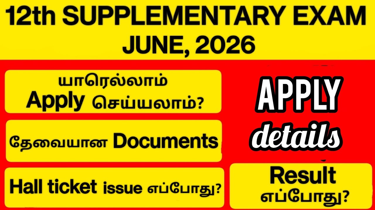 12th SUPPLEMENTARY EXAM june 2026 | Apply documents 