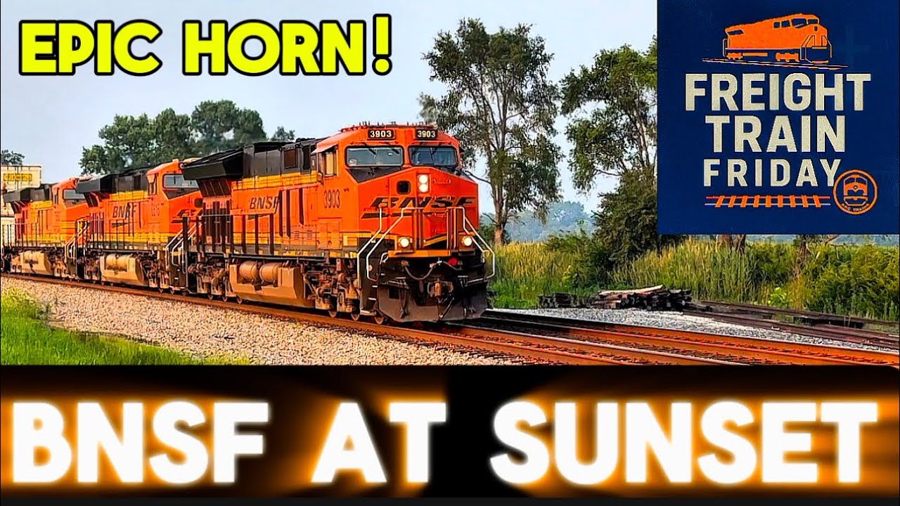 🚂 Epic Horn Blasts! Train Videos of BNSF Sunset Action!