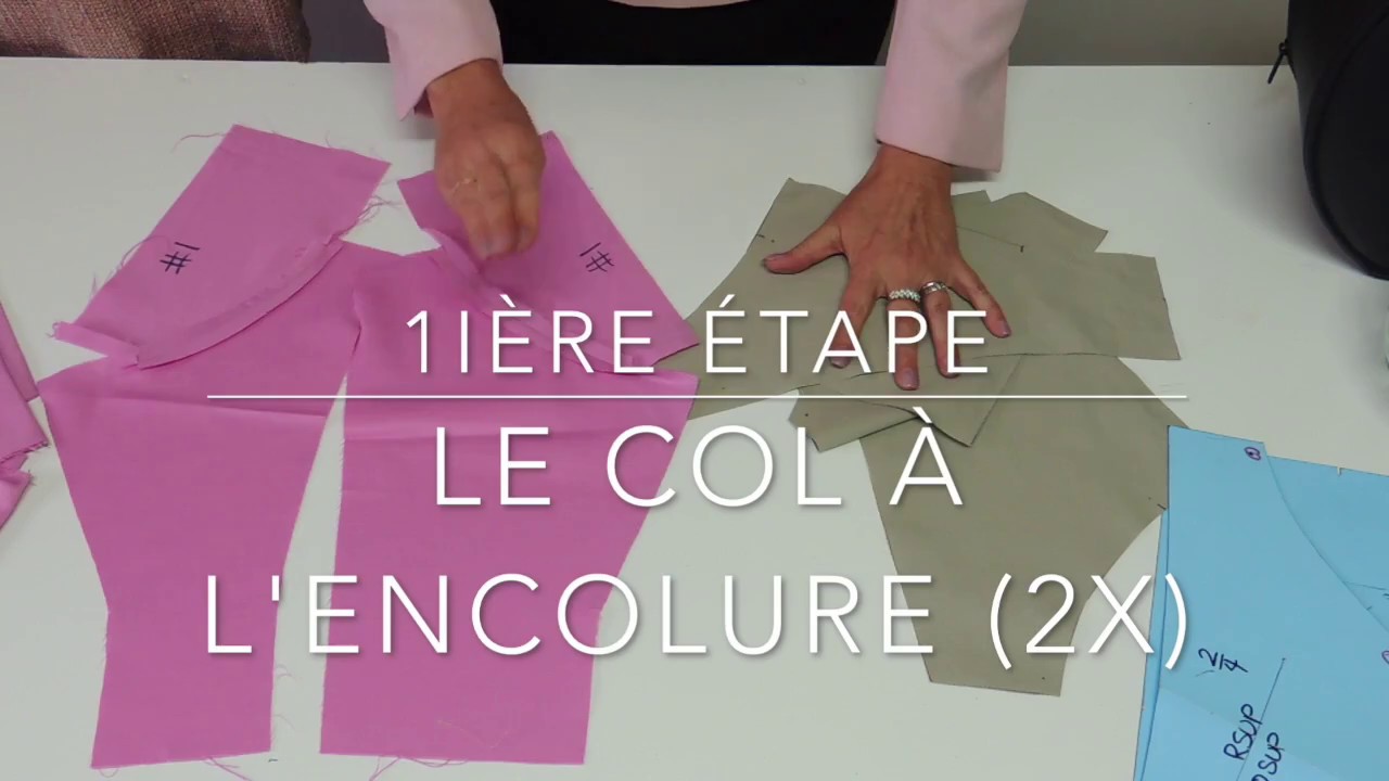 Assemblage, couture d'un col Tailleur en 3 étapes.