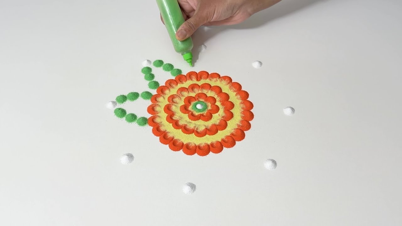 ✨ Beautiful & Easy Rangoli Design | Simple Rangoli for Home & Festivals ✨ #rangoli #sandart #art