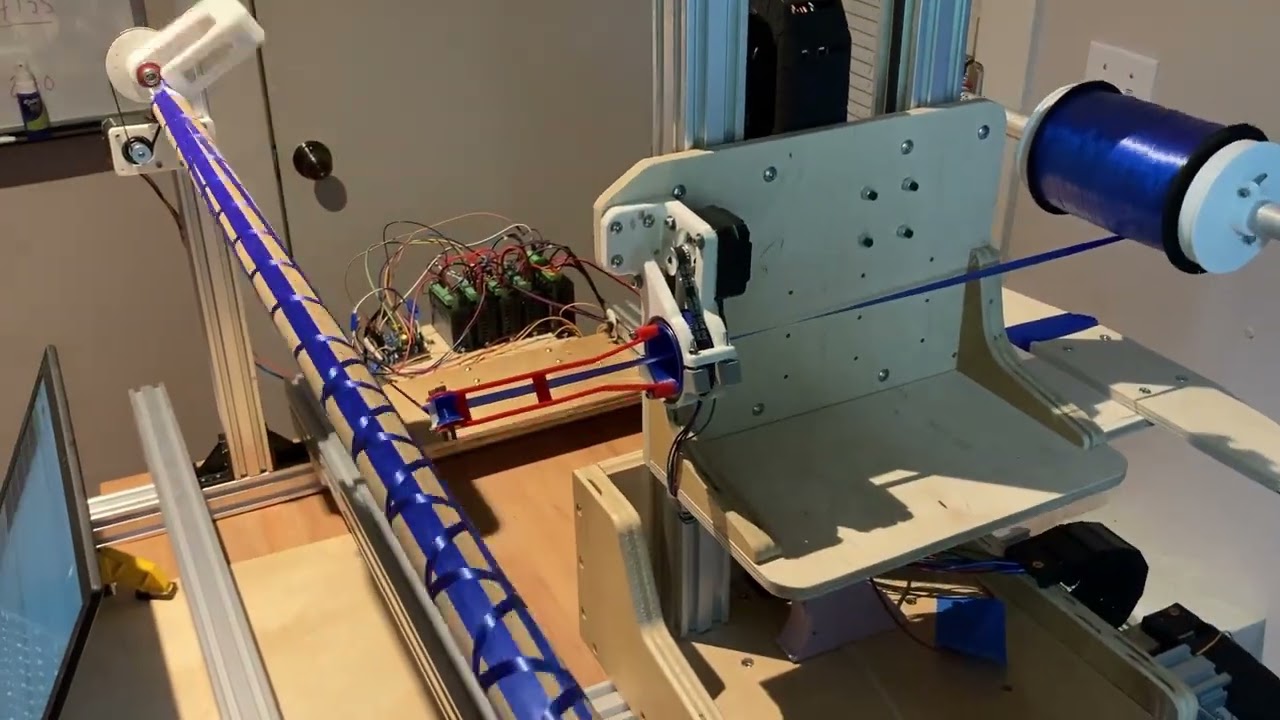5 Axis 3D-Printed Filament Winding Machine