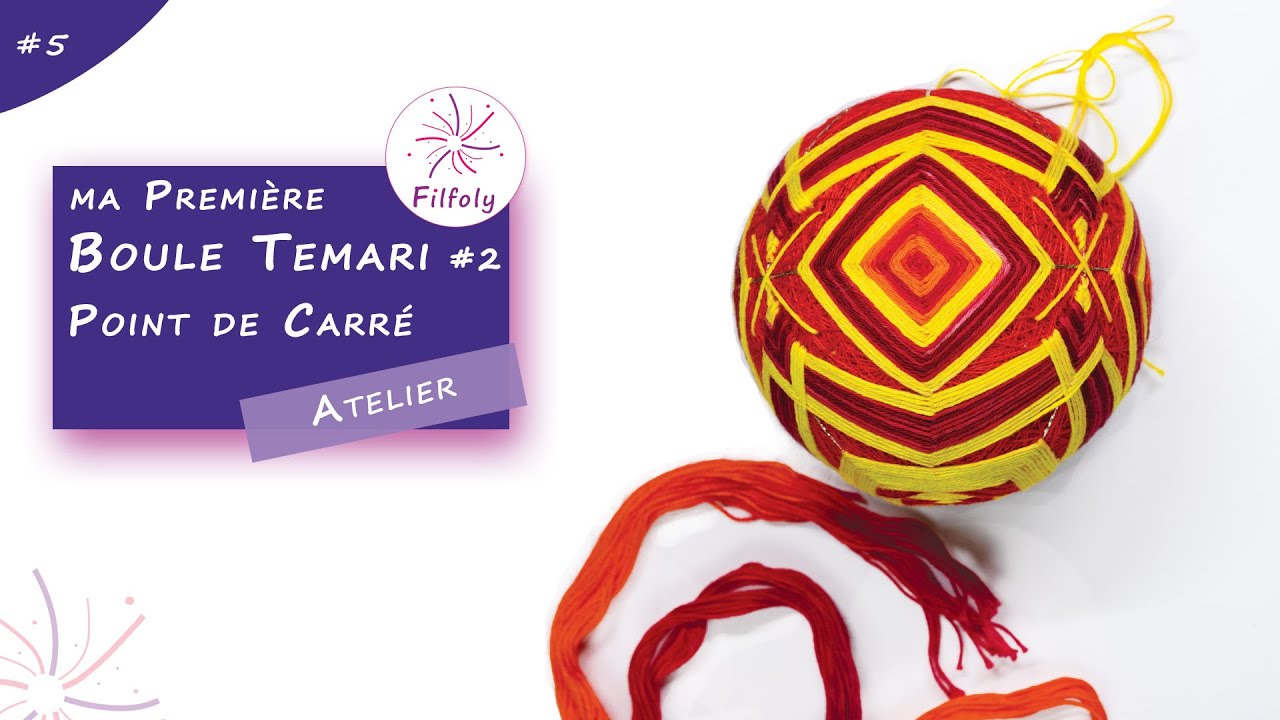Brodez votre premi&egrave;re boule Temari : le point de carr&eacute;