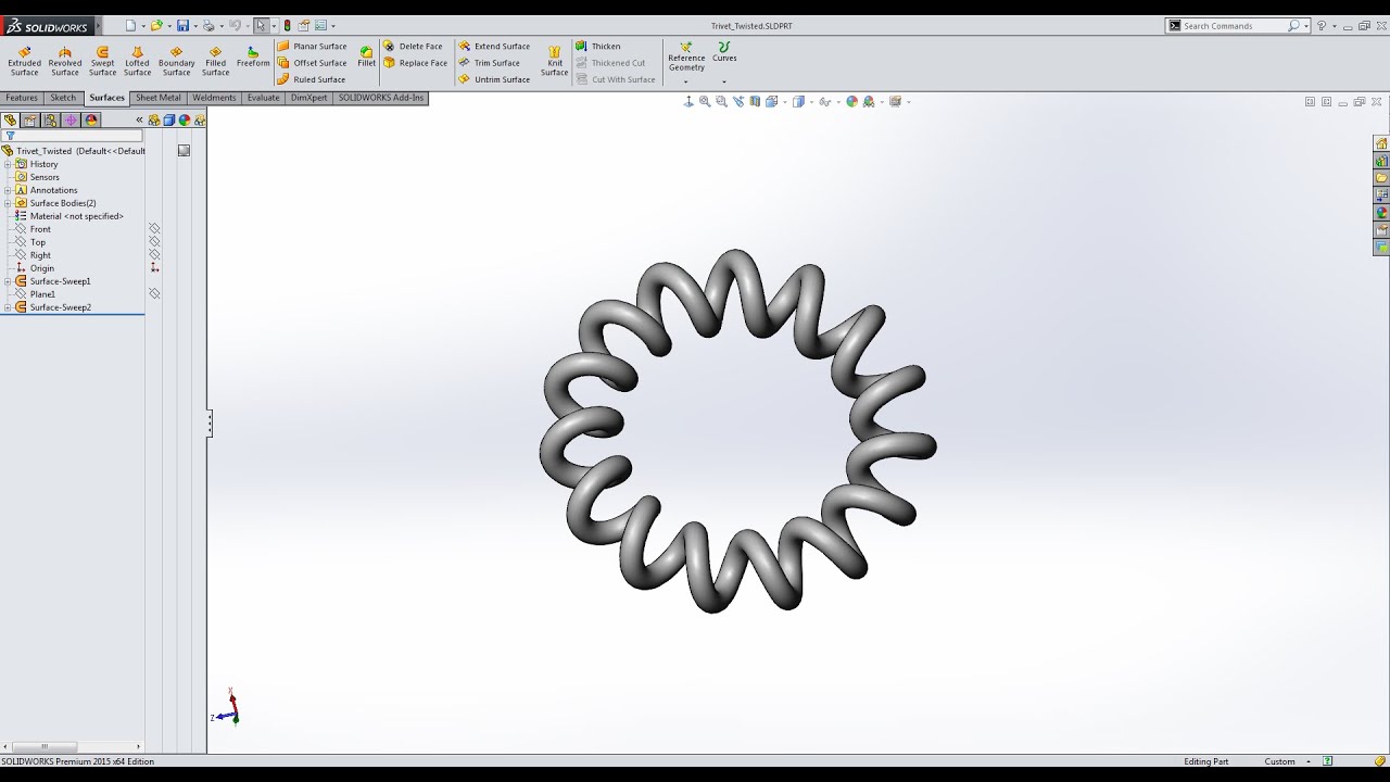 SolidWorks Tutorial: Curved Helix / Spring
