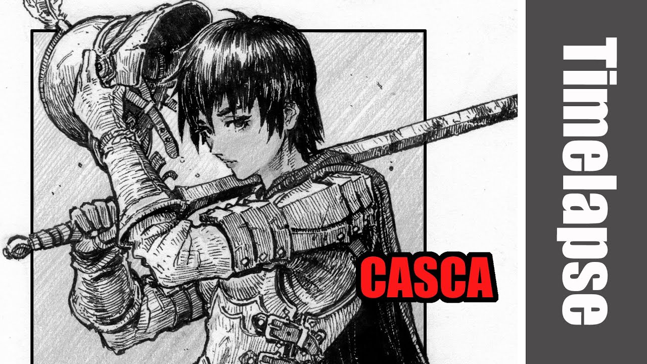 Drawing Casca ( from the Manga Berserk ) - Timelapse | Red Hawk