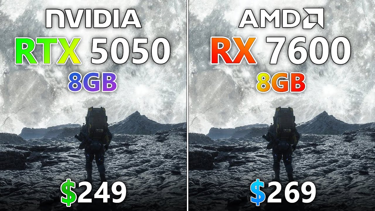 RTX 5050 vs RX 7600 - Test in 16 Games (1080P)