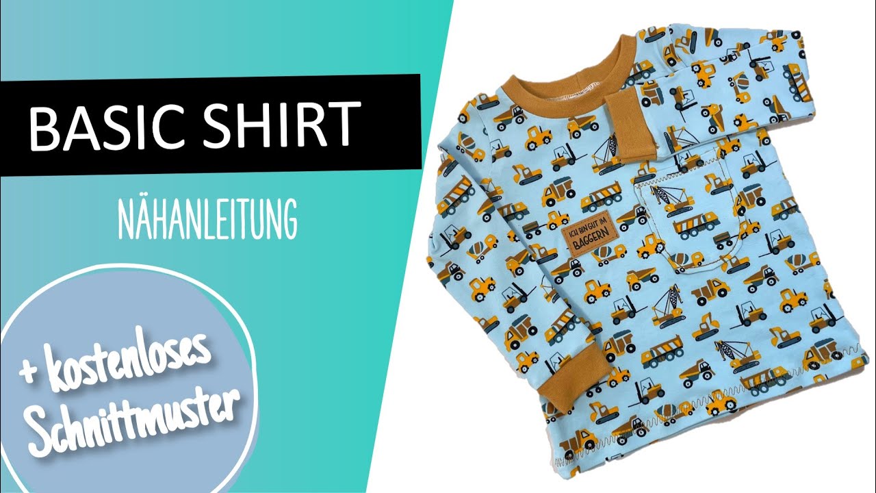 Basic Shirt nähen - KOSTENLOSES SCHNITTMUSTER - für Anfänger geeignet