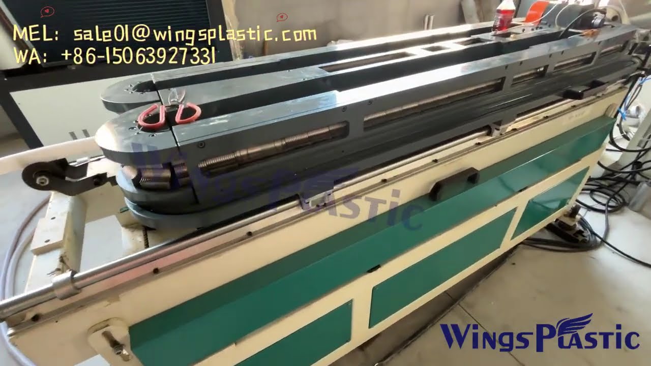 Single wall corrugated pipe extrusion line, plastic corrugated pipe machine.#plasticextrudermachine 