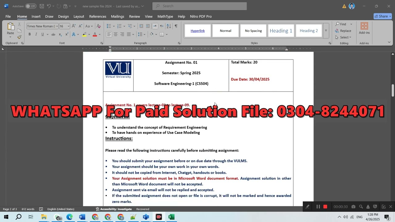 CS504 assignment 1 solution Spring 2025 | CS504 assignment 1 solution 2025 | CS504 Assignment 1
