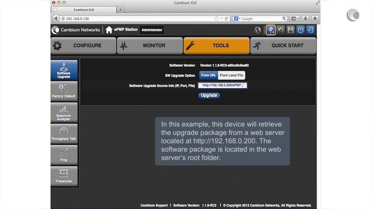 How-To: Upgrade firmware Cambium Networks ePMP 1000