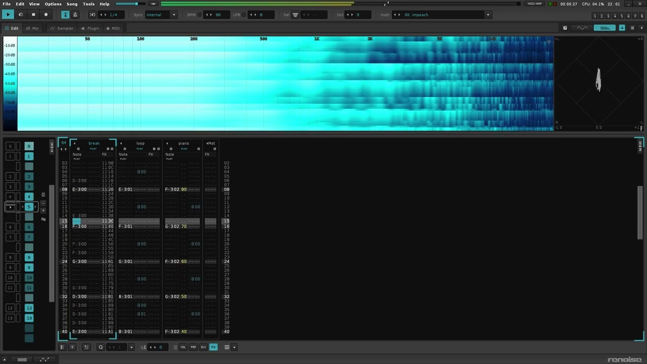 Renoise hiphop: Nina (screen recording)