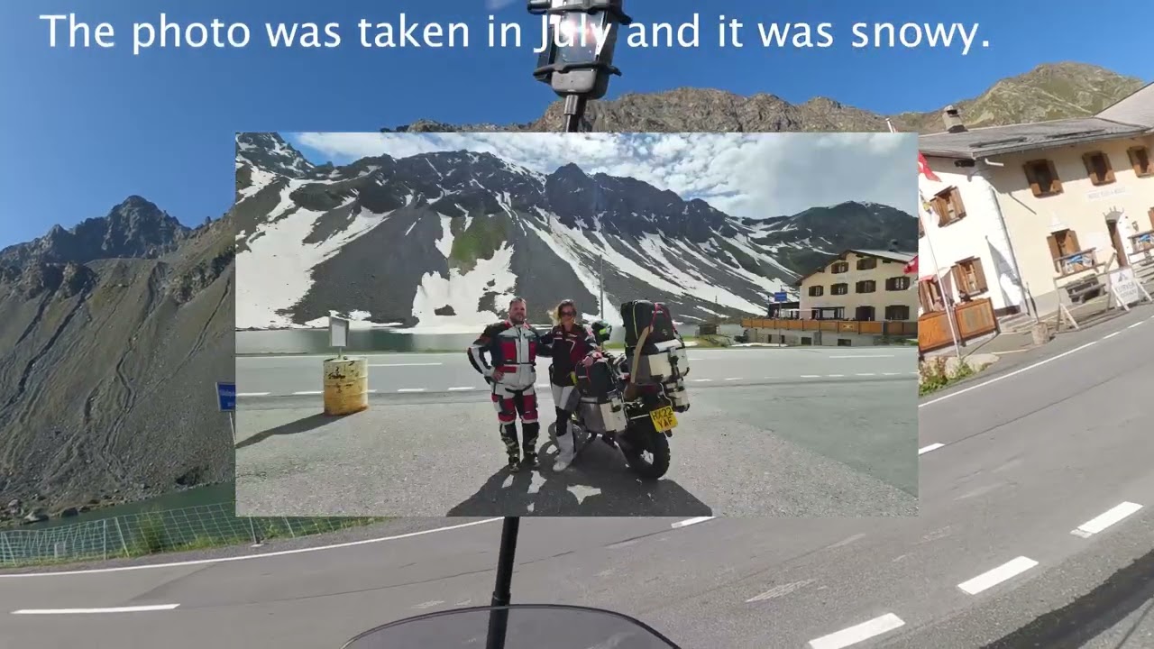 We traveling around the world on motorcycle. Beautiful Switzerland and Flüela Pass.