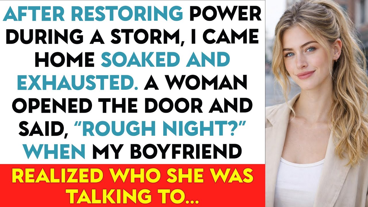 After Restoring Power During A Storm, I Came Home Soaked And Exhausted. A Woman Open…