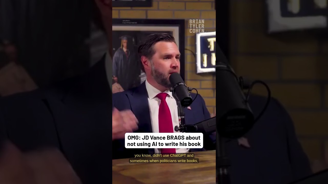 OMG: JD Vance BRAGS about not using AI to write his book