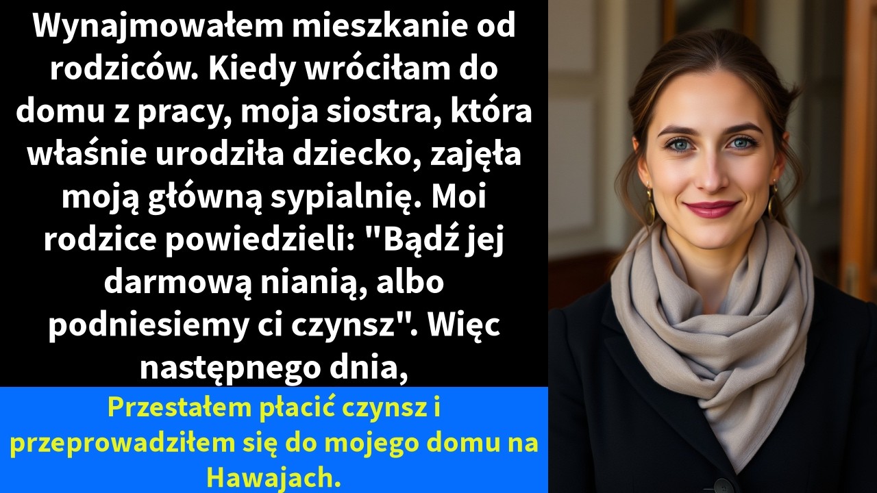 Wynajmowałem mieszkanie od rodziców. Kiedy wróciłam do domu z pracy, moja siostra, która właśnie