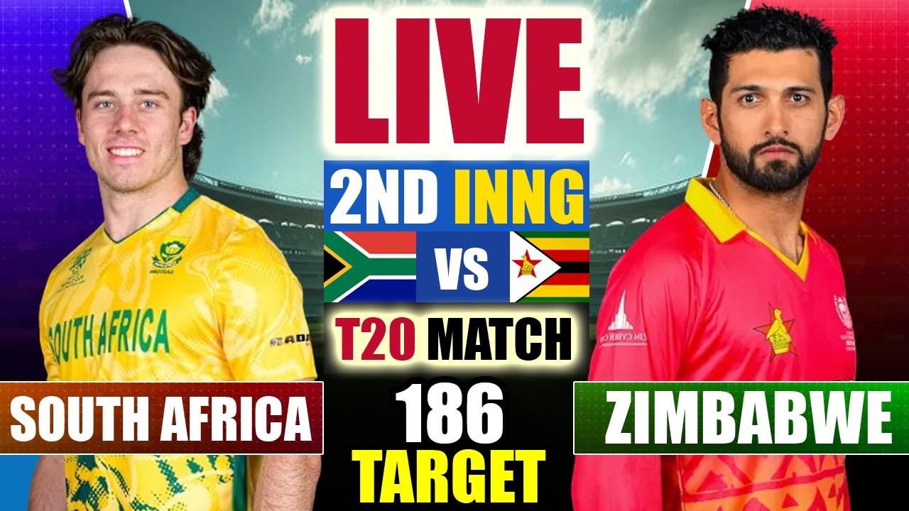 🔴LIVE: ZIM vs SA, TARGET 186 | South Africa vs Zimbabwe Live Cricket Match Today