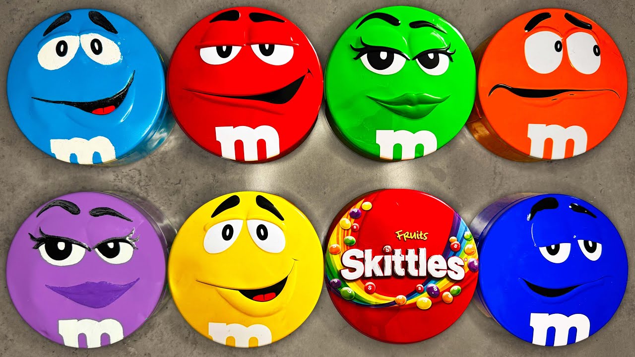 6 Minutes Satisfying with ASMR Unpacking Skittles and M&M'S Surprise Tins Full of Sweet Candy