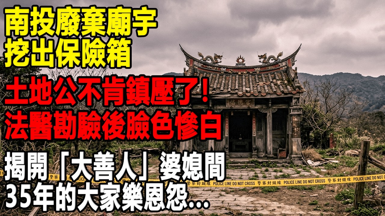 南投廢棄廟宇挖出“紅布纏繞”的保險箱，法醫到場勘驗後臉色慘白：裏面裝的不是錢...[往事聽古]