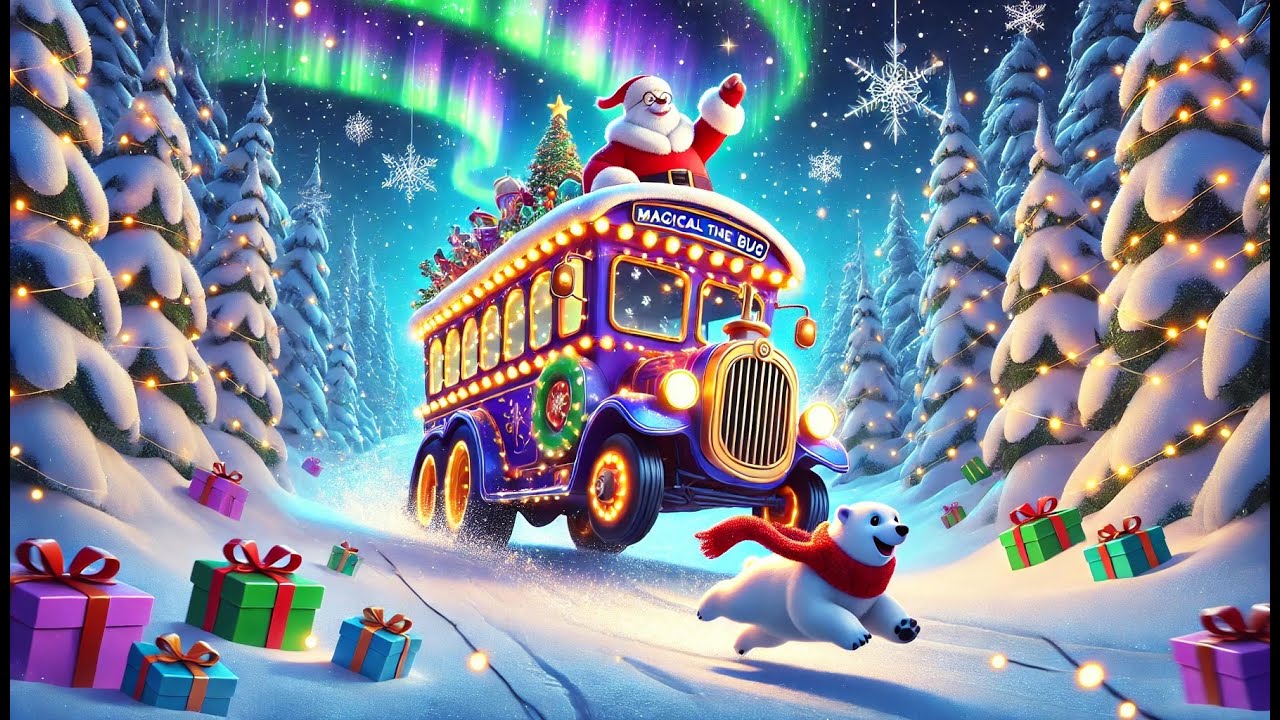 The Snowy Magic Wheels on the Bus ❄️ | Fun Kids' Song | Winter Adventure!
