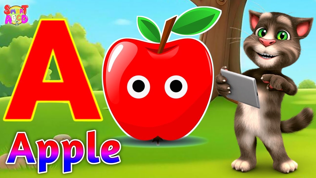 Фонетическая песенка 2 с двумя словами в 3D-формате - A для яблока 🍎🍏 - Песни про алфавит ABC со ...