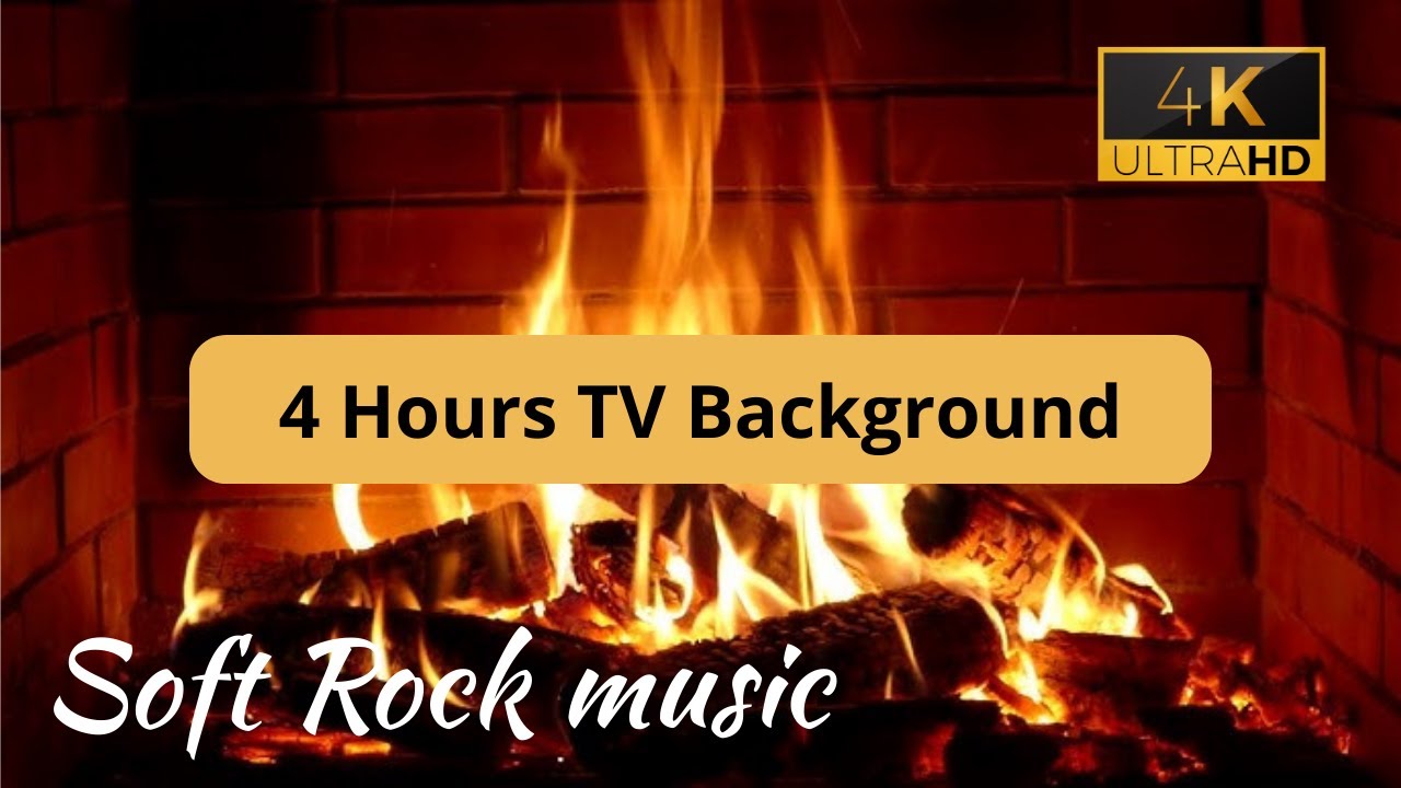 Soft Rock Fireplace Background Music – TV Background