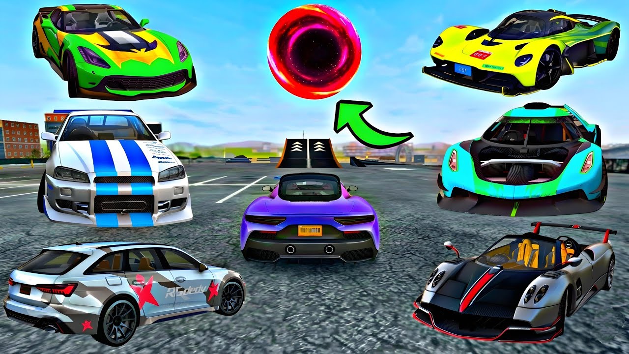 All Super Sport Cars Stunts Through Building Ramp Challenge // Extreme Car Driving Simulator // Game