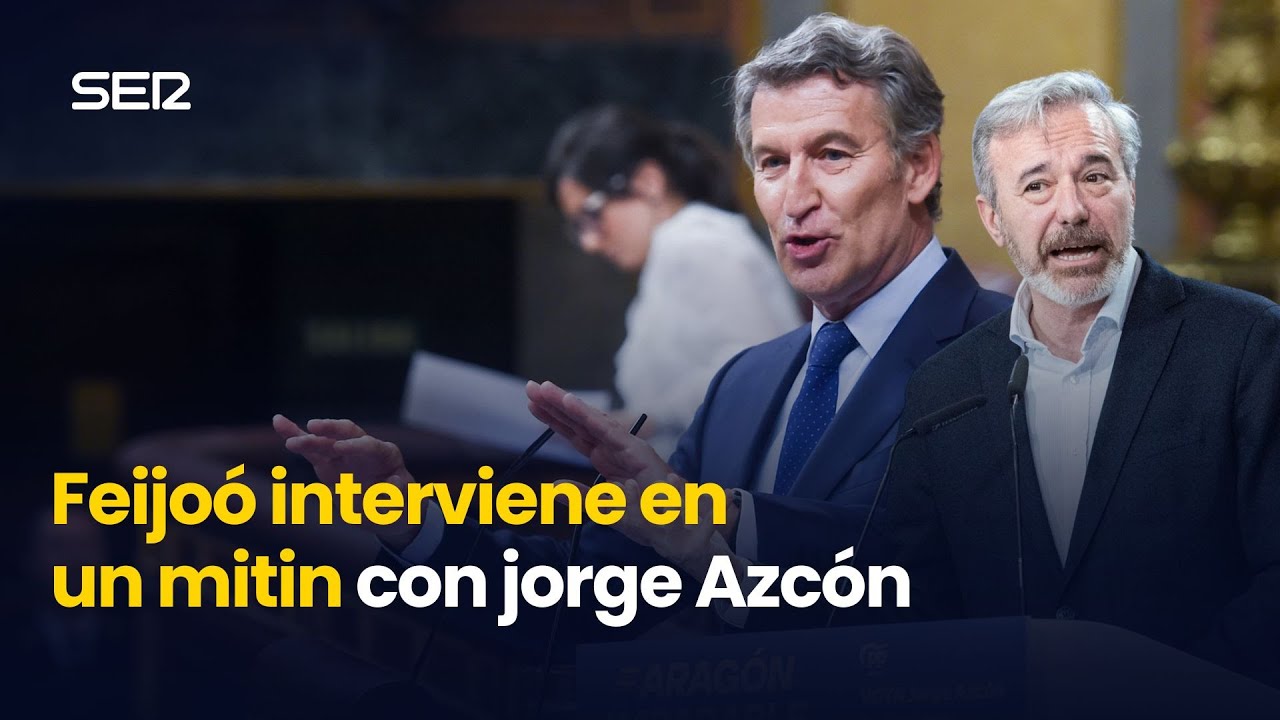 Feijóo interviene en un mitin con Jorge Azcón (04/02/2026)