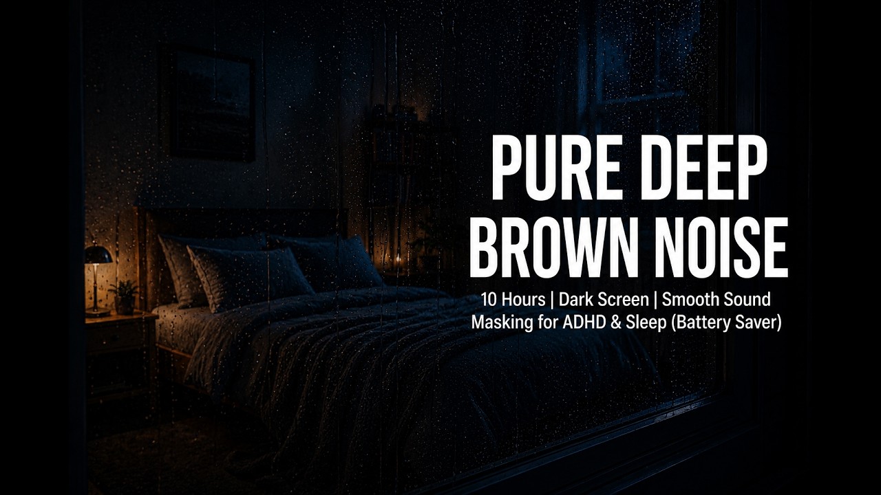 Deep Brown Noise for Sleep Black Screen | Tinnitus, Anxiety Relief, 10 Hours