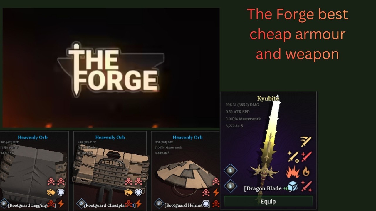 The Best Cheap weapon and armor in The Forge