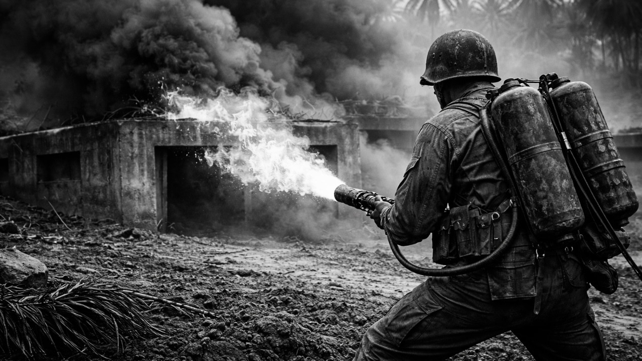 Japanese Hid in 8 Bunkers on Leyte — He Torched Every One Solo With His Flamethrower