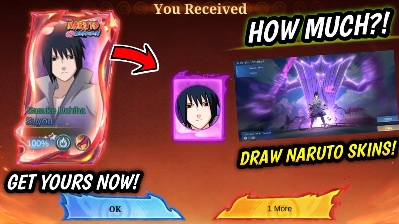 HOW MUCH 💎?! DRAW MLBB X NARUTO COLLAB SKIN EVENT | GET ALL NARUTO SKINS (PART 1)! - MLBB