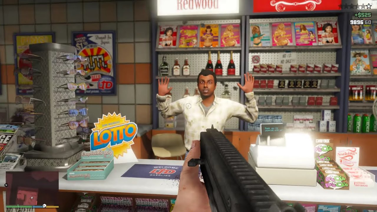 GTA 5 - First Person Store Robbery + Ten Star Escape