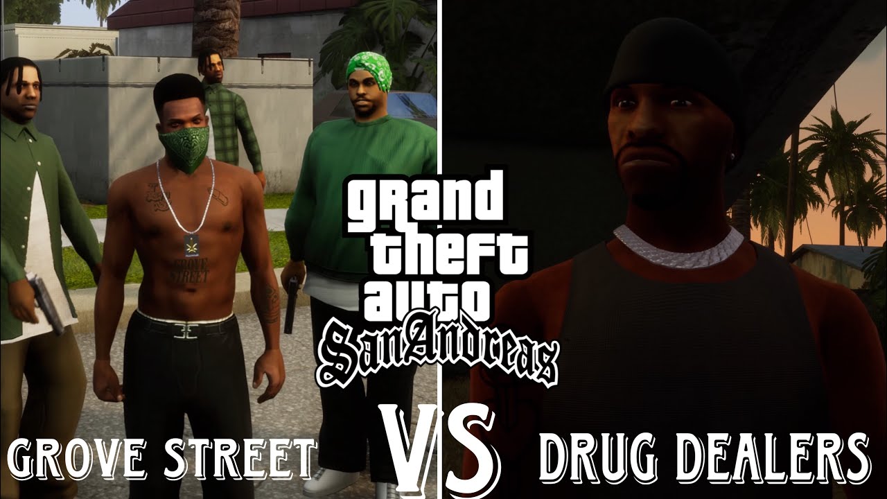 GTA San Andreas: CJ And Grove Street Family Take Down The Hood Drug dealer Must Watch !!!