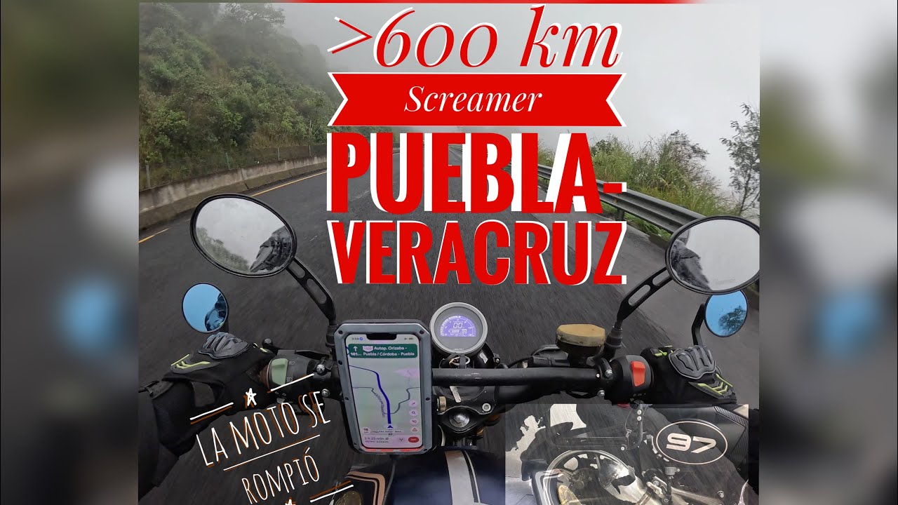 De Puebla a Veracruz en moto.