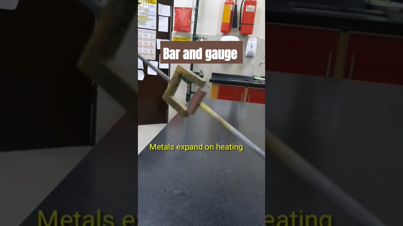 Bar and gauge - metal expand on heating #shorts #experiment #science