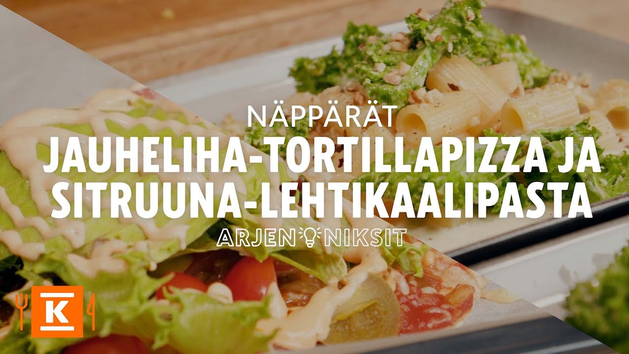 Jauheliha-tortillapizza ja sitruuna-lehtikaalipasta | Arjen niksit | K-Ruoka