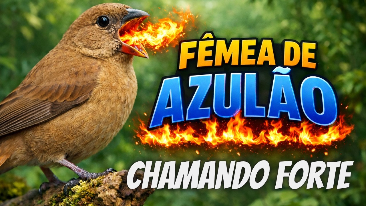 Fêmea de azulão chamando forte esquentar azulão