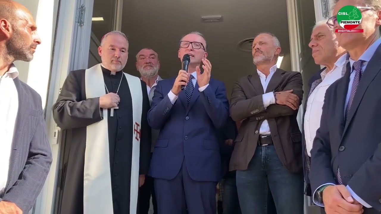 I segretari Cisl Filippone, Caretti e Rossi all’inaugurazione sede Cisl di Ivrea