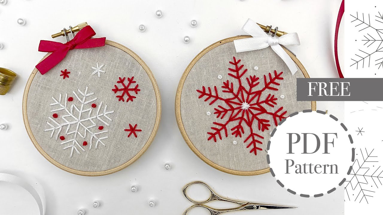 Christmas hand embroidery design - free printable pdf pattern