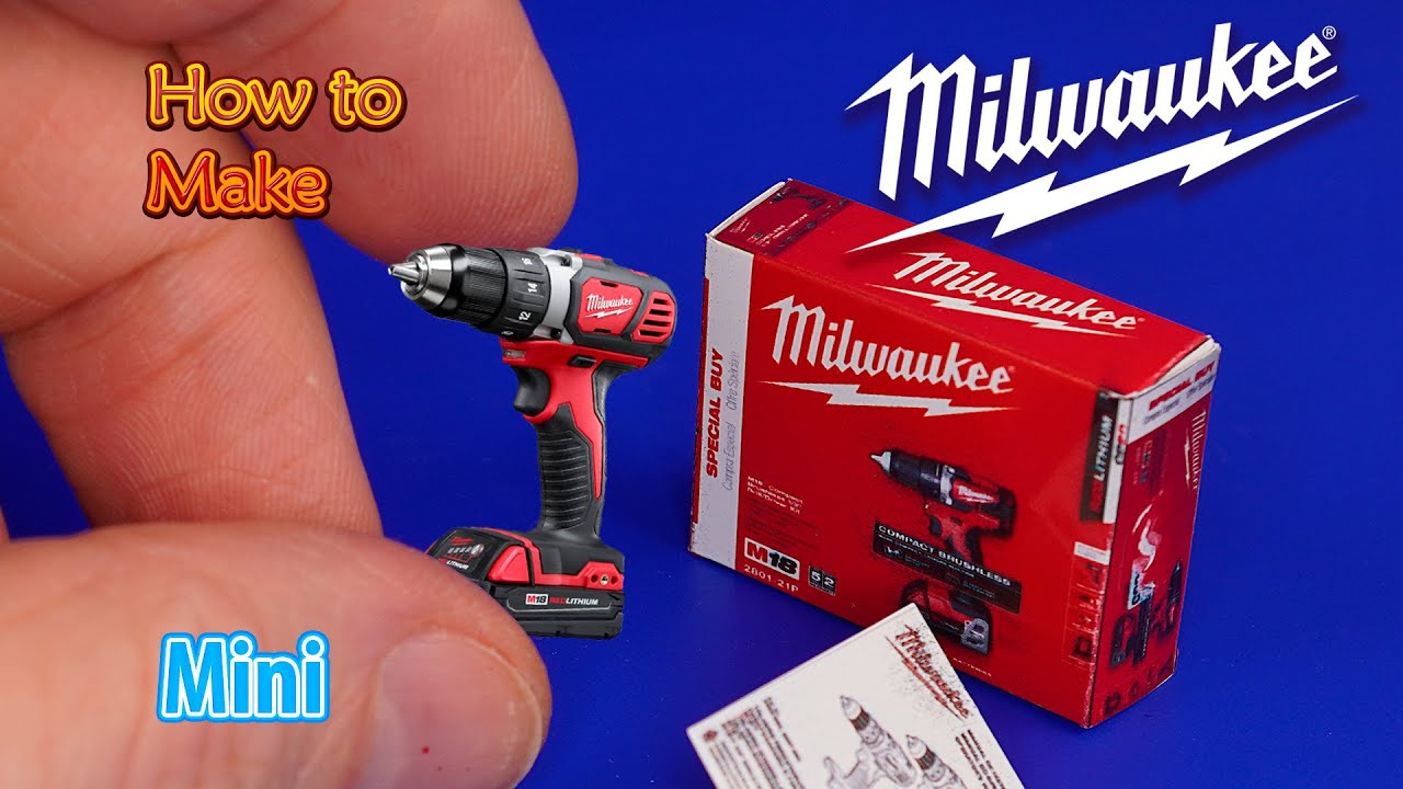 DIY Mini Milwaukee Cordless Drill with box | DollHouse | No Polymer Clay!