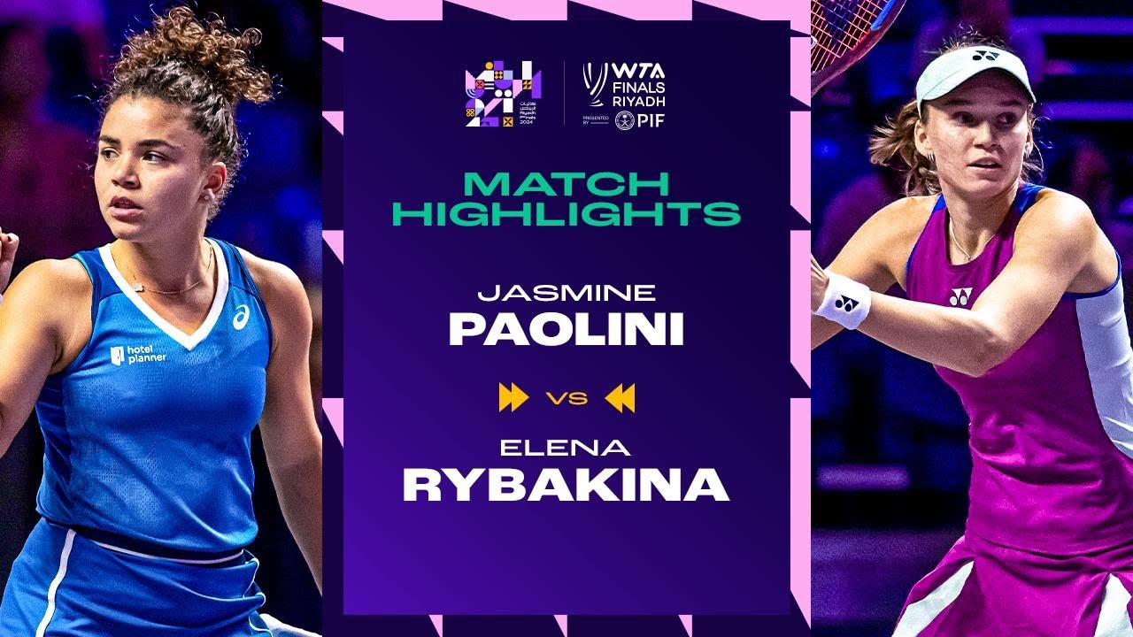 Жасмин Паолини против Елены Рыбакиной | Групповой этап WTA Finals 2024 в Эр-Рияде | Лучшие момент...