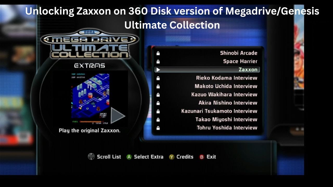 Unlock Zaxxon 360 disk version of Megadrive/Genesis Ultimate collection via Decap Attack