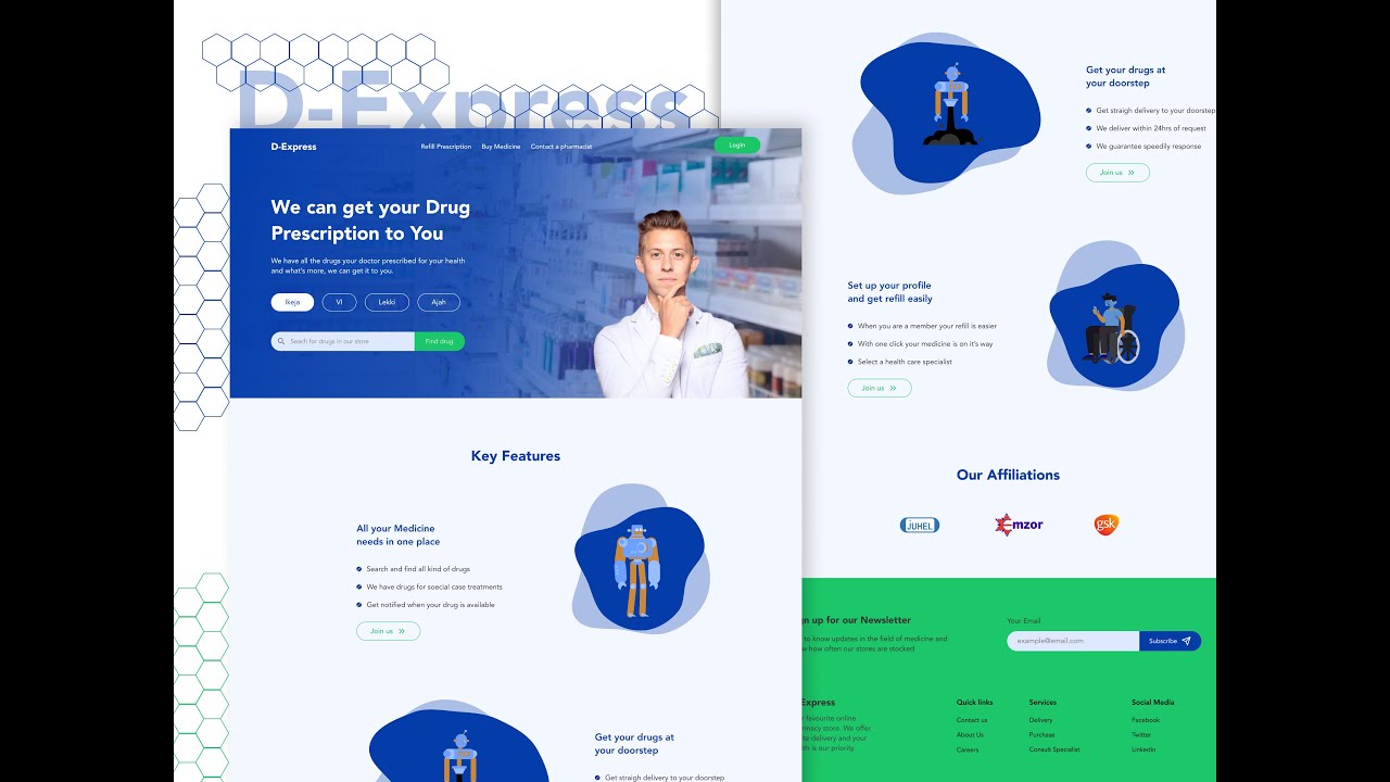 Create a UI design in 30 mins with Figma ( Pharmacy Landing page)