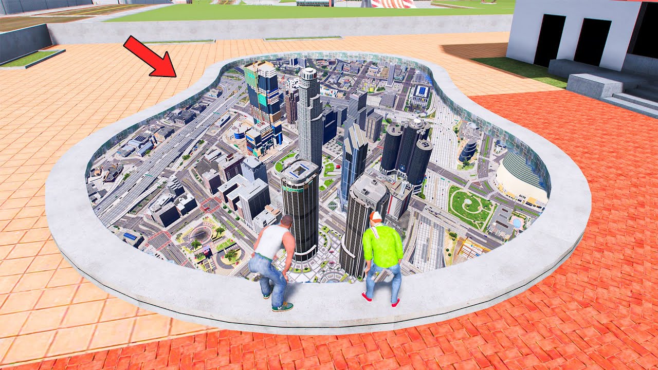 Jack and Franklin Found Secret Door To GTA 5 City in INDIAN BIKES DRIVING 3D |