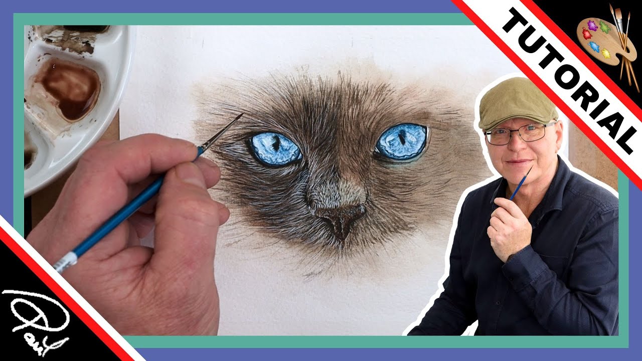 Watercolor CAT PAINTING Tutorial