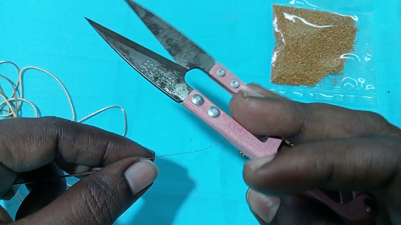 Gold lace Embroidery / part 5 Ball chain and Micro beads