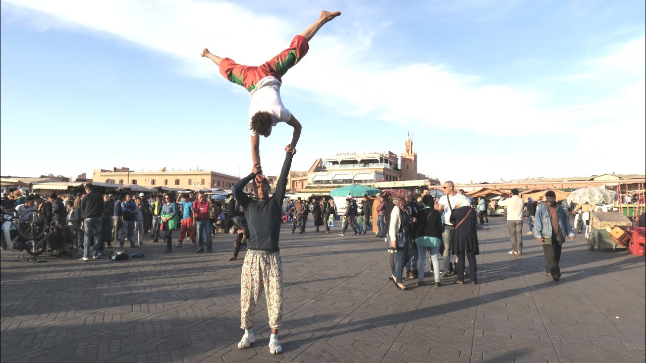Amazing Acrobats and Contortionists Seen in the Streets of Marrakech, Morocco