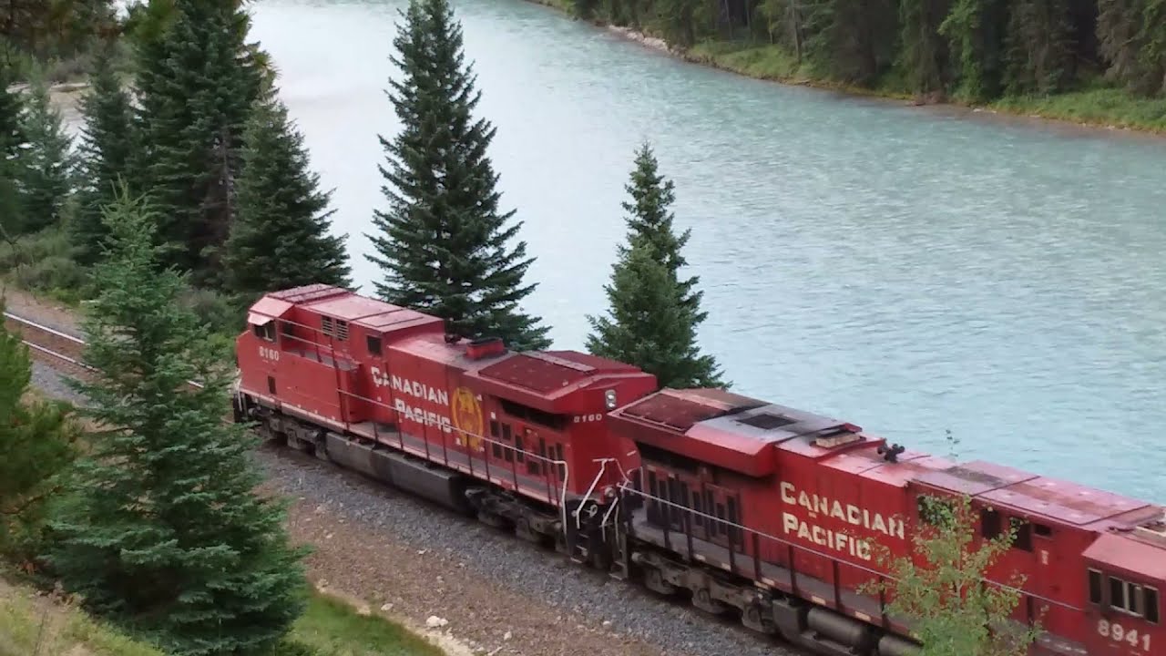Canadian Pacific freight train at Banff National park