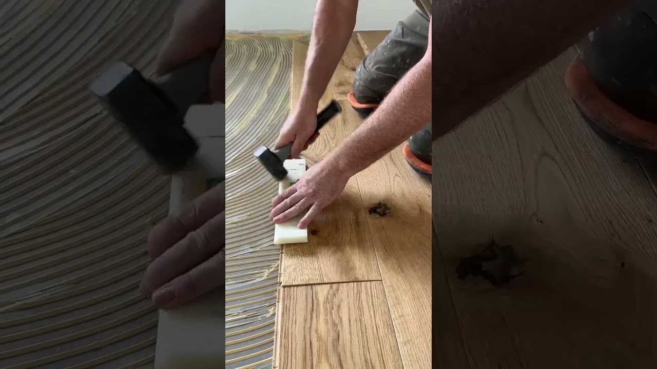 Parkett abmessen s&auml;gen/ Eiche Diele Parkett verlegen kleben / Klick Eiche Landhaus/ Parkett am Rand